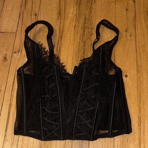 NWT Victoria's Secret Dream Angel Black Lace Corset